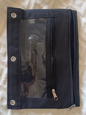 Target Black Mesh Zippered Pencil Case